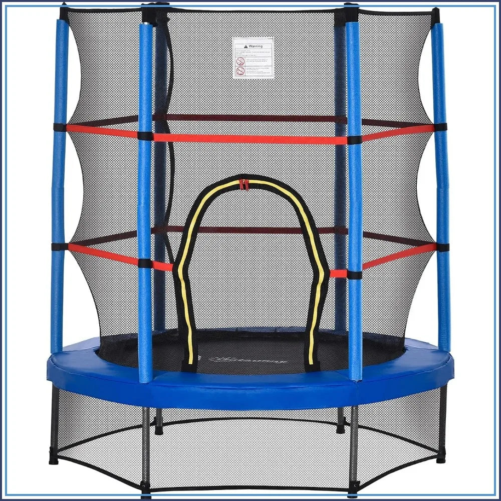 Kids Trampoline With Enclosure Net And Springless Design