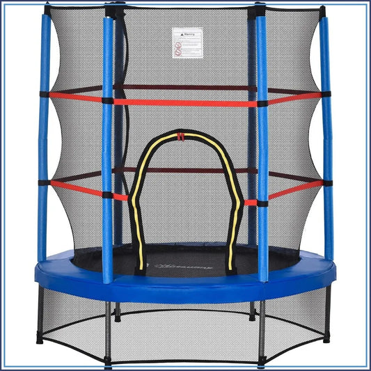 Kids Trampoline With Enclosure Net And Springless Design