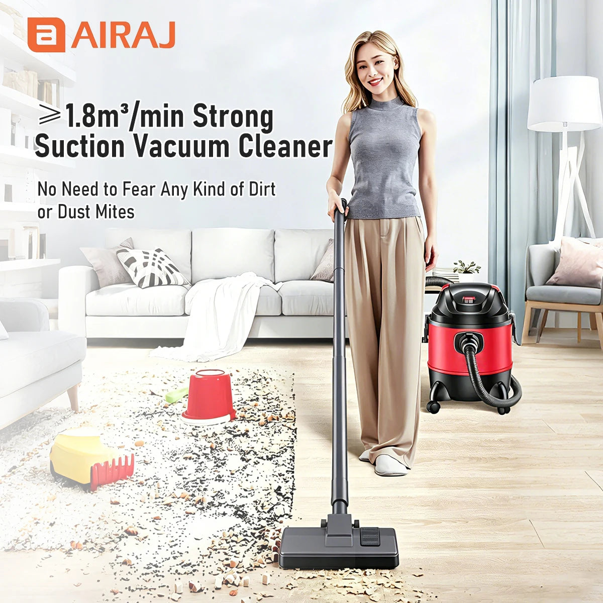 Five Gallon Dry Wet Vacuum Cleaner Set 120V 1200W