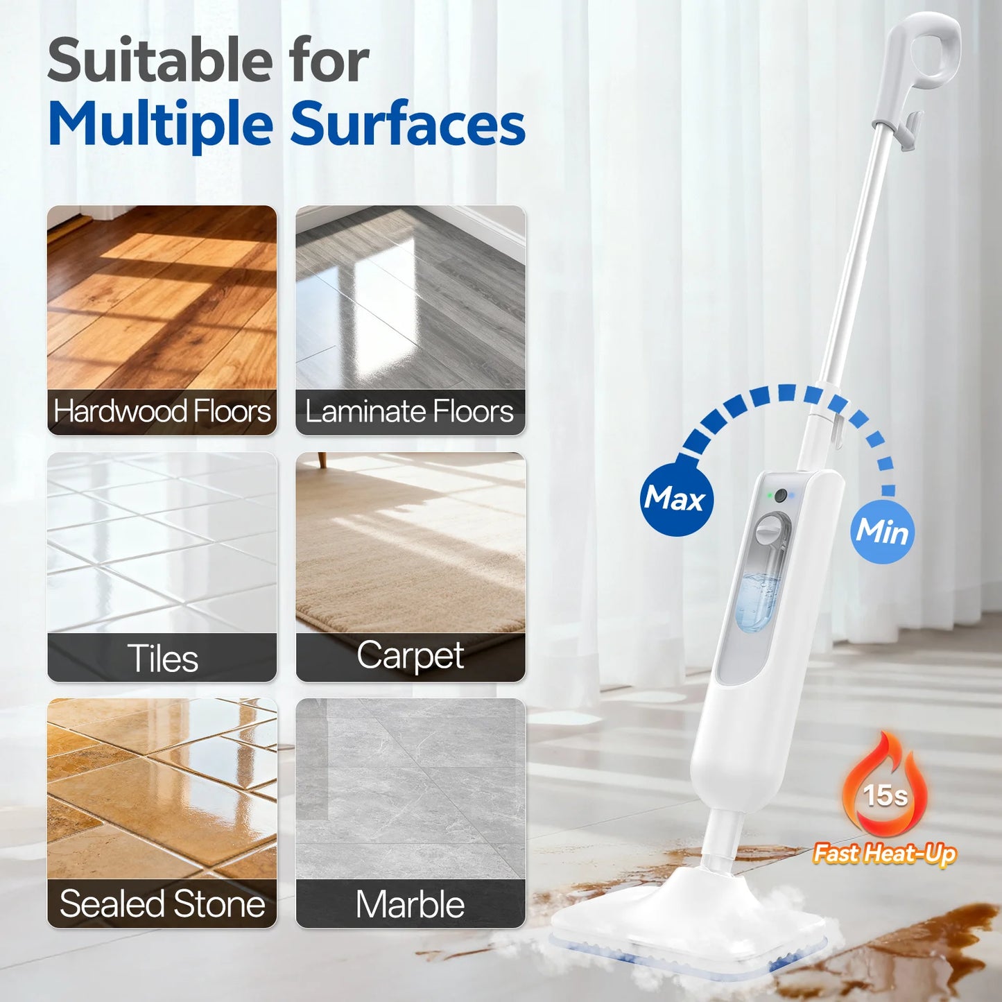 INSE F2 Steam Mop 12 In 1 Handheld Scrubbing Cleaner