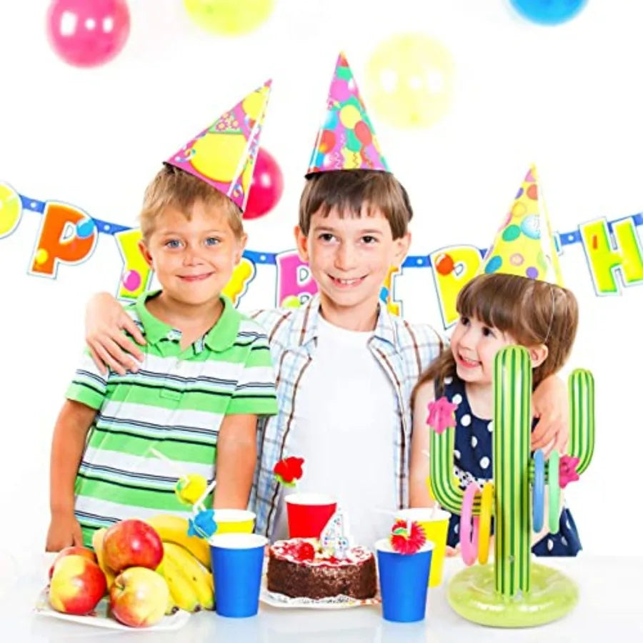 Inflatable Cactus Ring Toss Set With 4 Rings