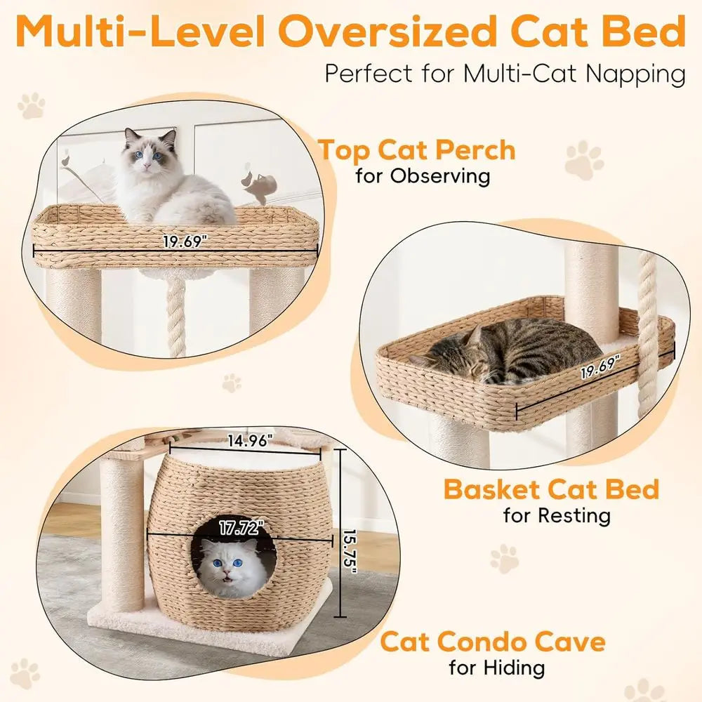 Luxury Cat Tree Tower Heavy Duty Multi Level Condo
