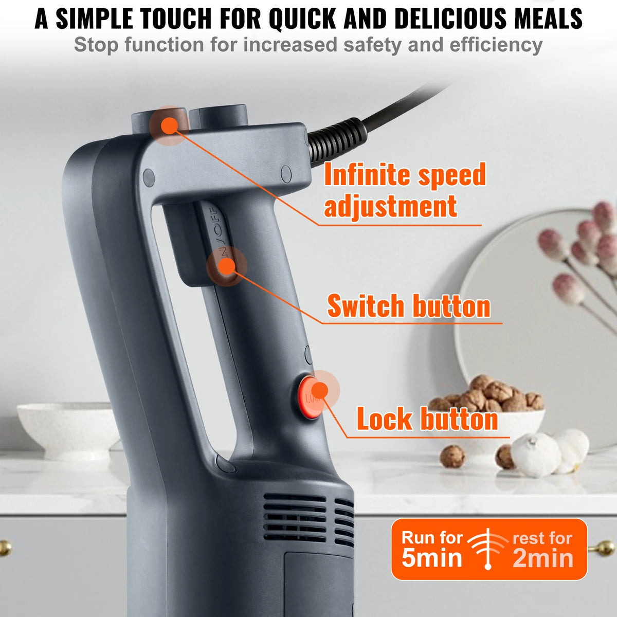 SucceBuy Commercial 500 Watt Immersion Blender