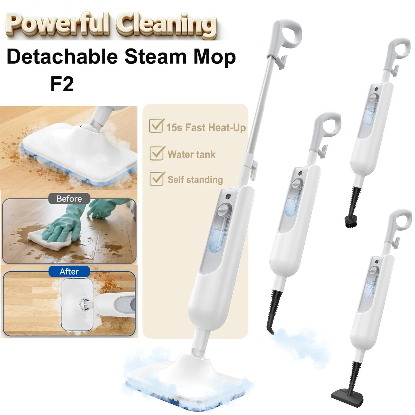 INSE F2 Steam Mop 12 In 1 Handheld Scrubbing Cleaner