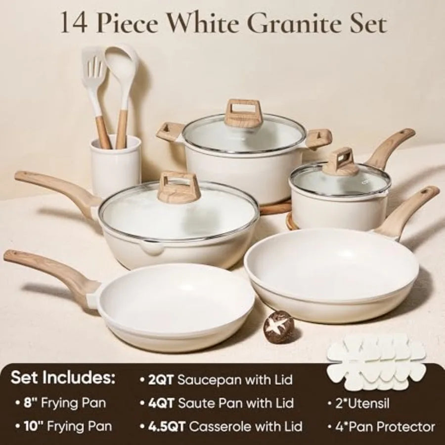 Nonstick Pots and Pans Cookware Set With Utensils