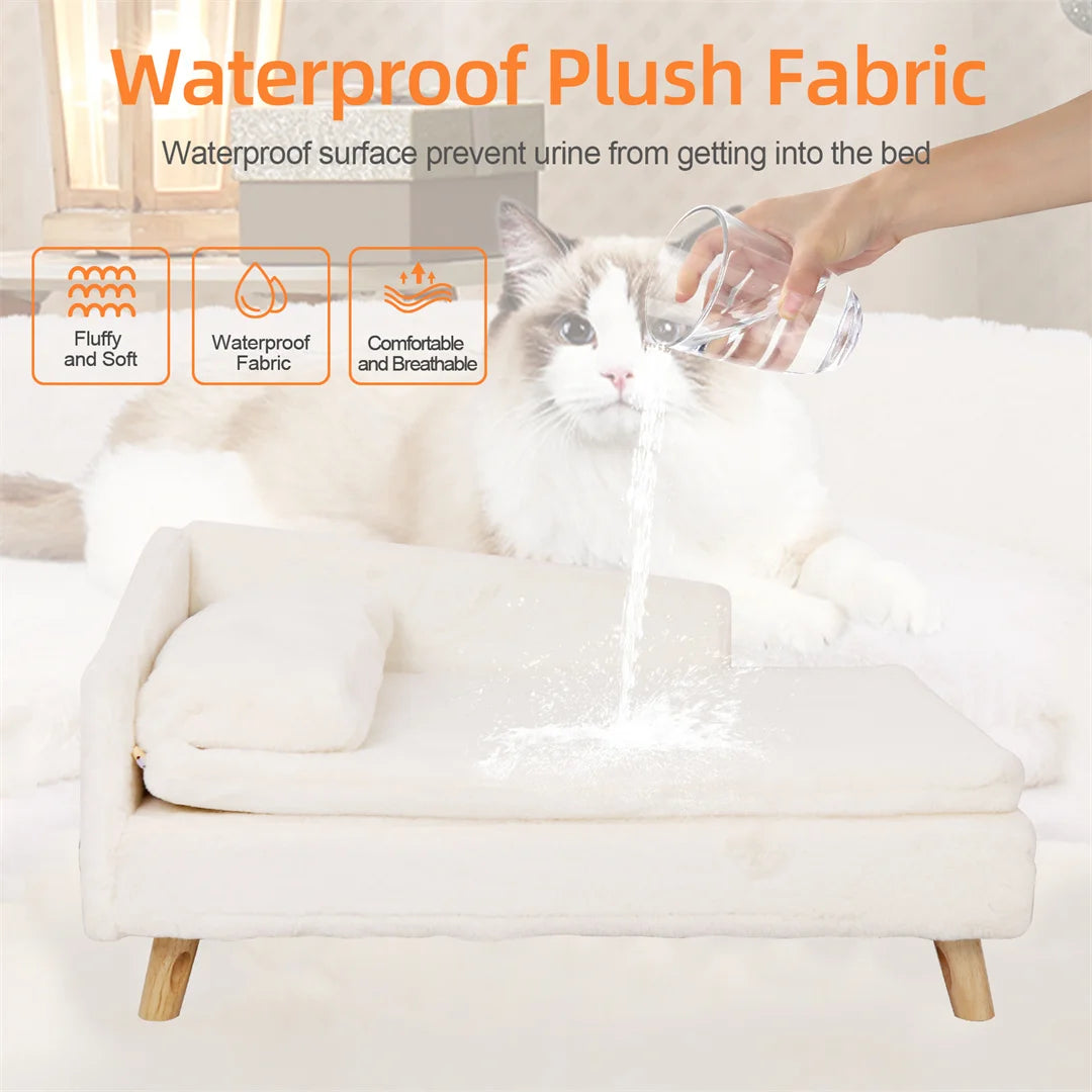 Bingopaw L-Shape Pet Sofa Bed with Wooden Legs