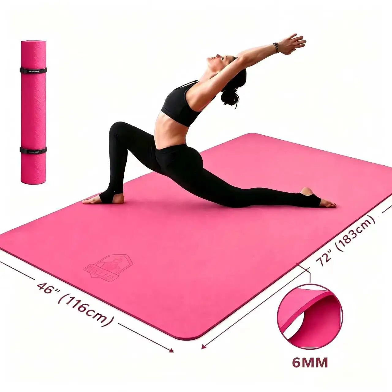 HAPBEAR Extra Large Yoga Mat Non Slip Eco Friendly TPE