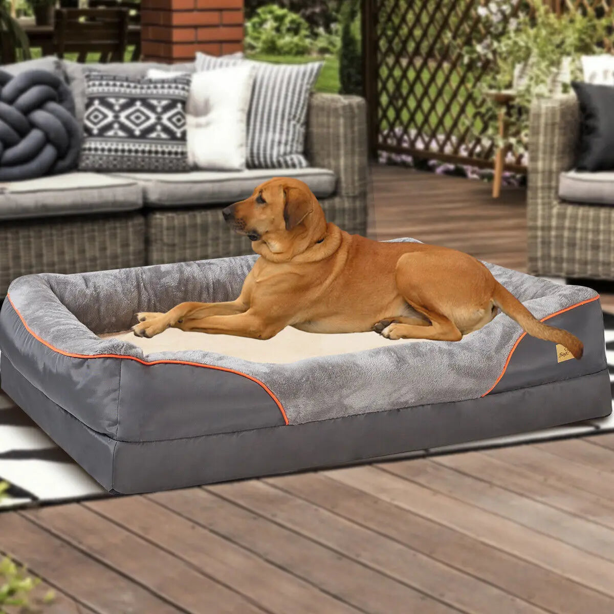 BINGOPAW Orthopedic Memory Foam Dog Bed Bolstered Sofa