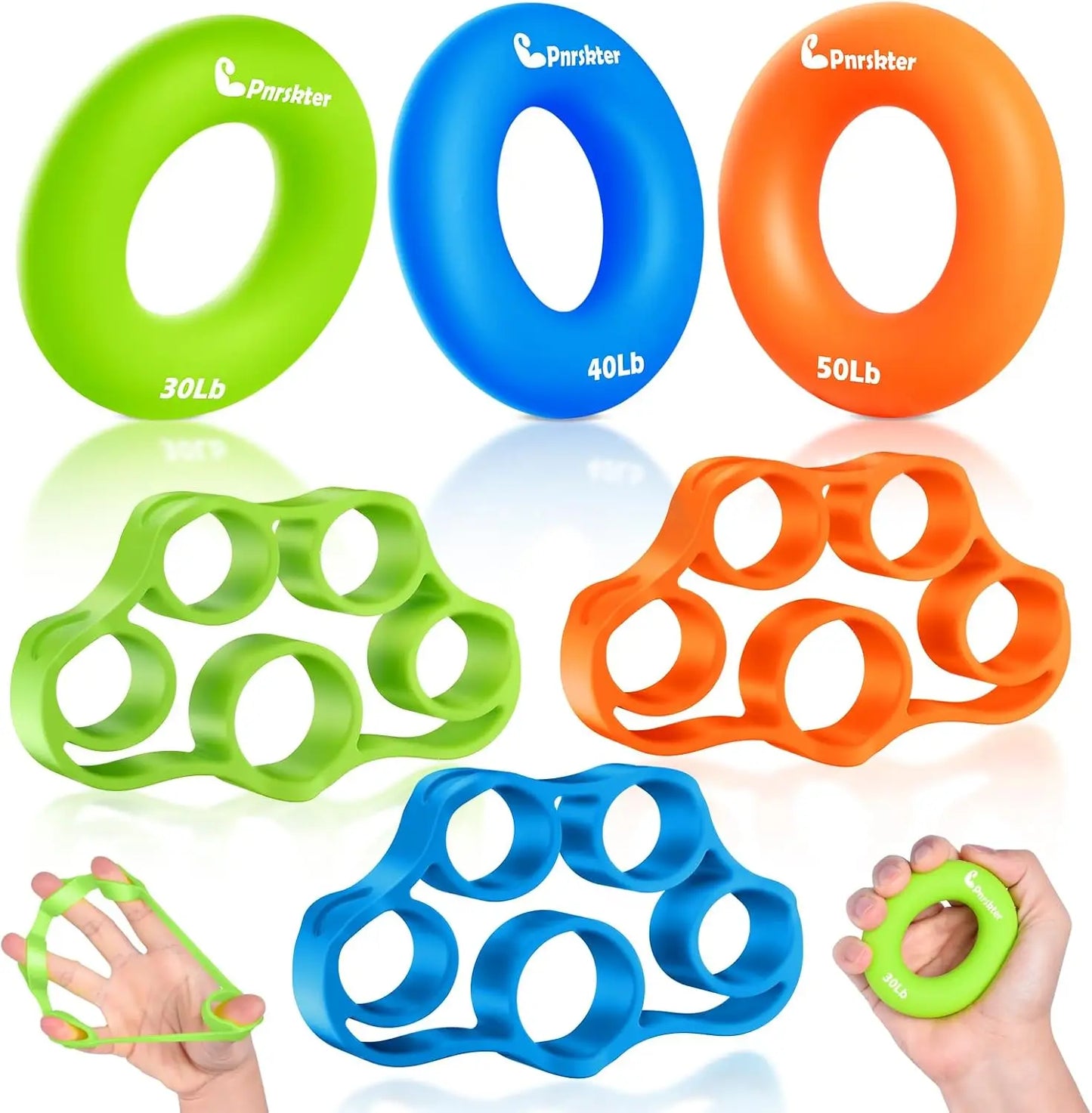 Silicone Hand Grip Strengthener Set For Forearm And Wrist