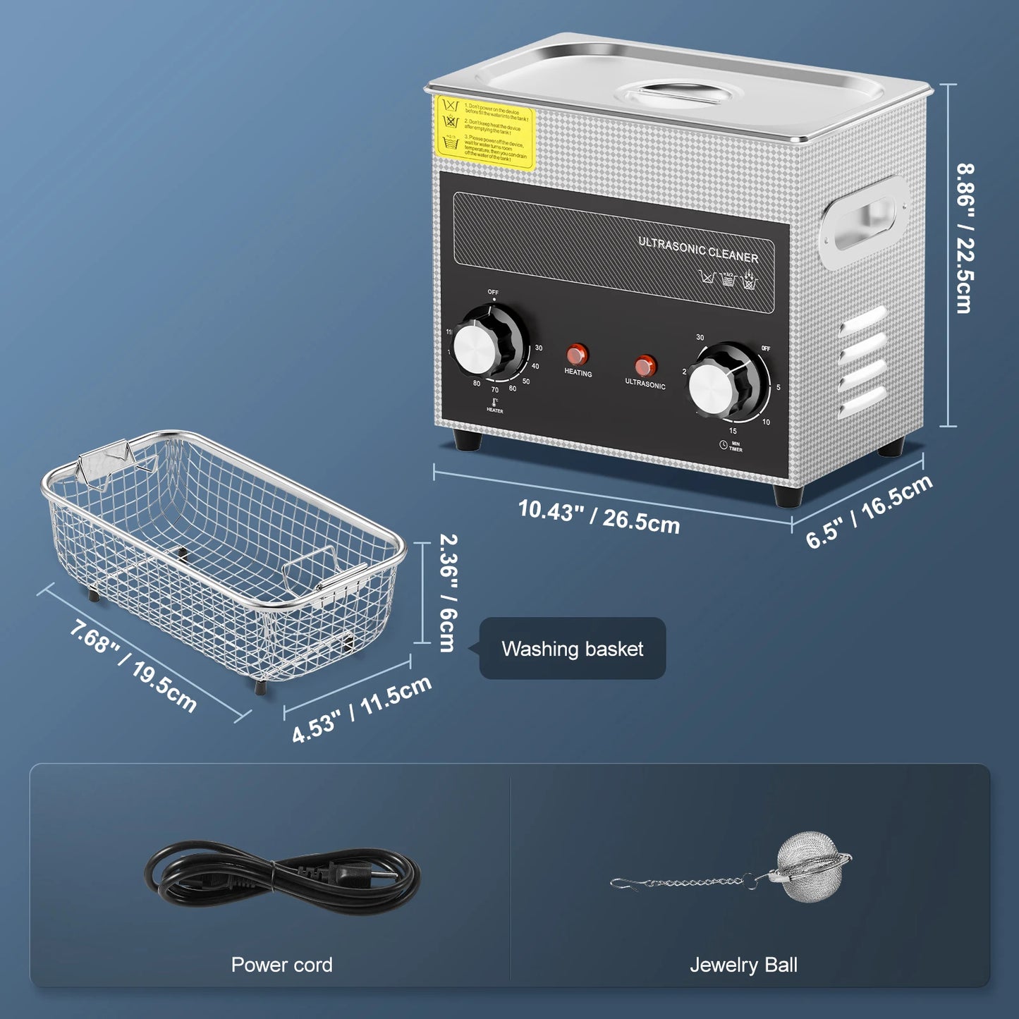 SucceBuy Ultrasonic Cleaner With Heater Timer For Lab Tools