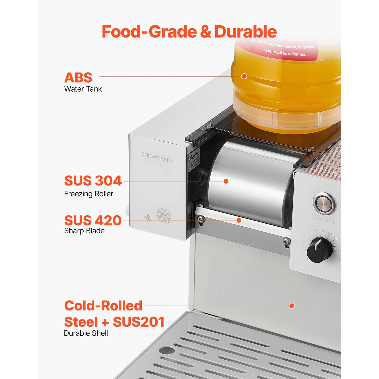 VEVOR Electric Snowflake Ice Maker Plus Shaver Machine