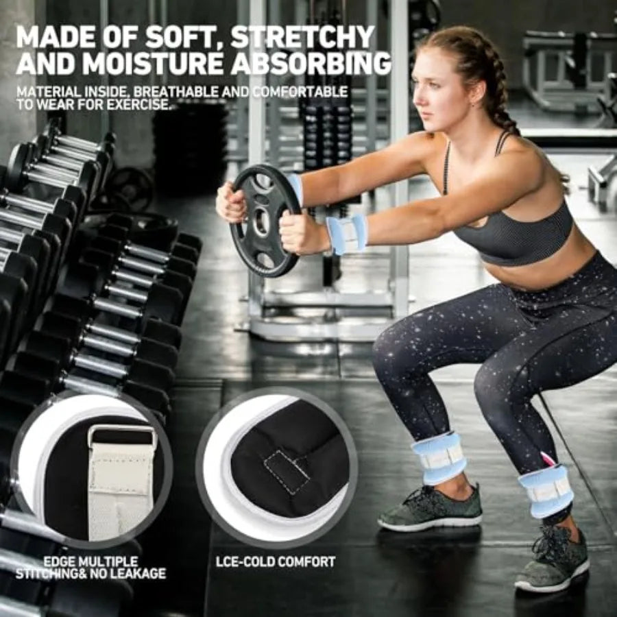 Ankle Weights Set Neoprene Adjustable 2 3 4 6 Lbs