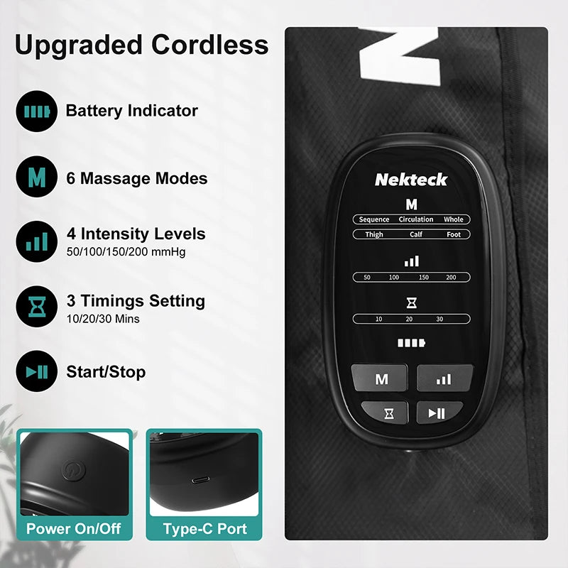 Nekteck Air Pressure Leg Massager Cordless Foot Boots