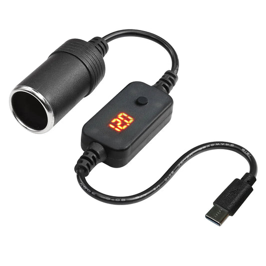 USB To 12V Cigarette Lighter Socket Adapter