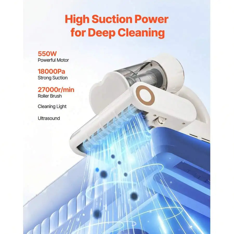 XMSJ Mattress Vacuum Cleaner 550W With 18KPa Suction HEPA
