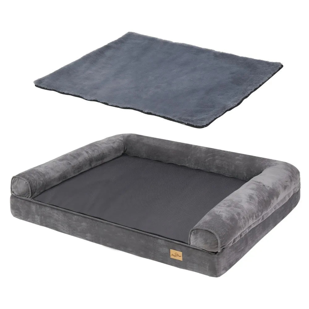 Borwort Orthopedic Calming Dog Bed with Removable Cover