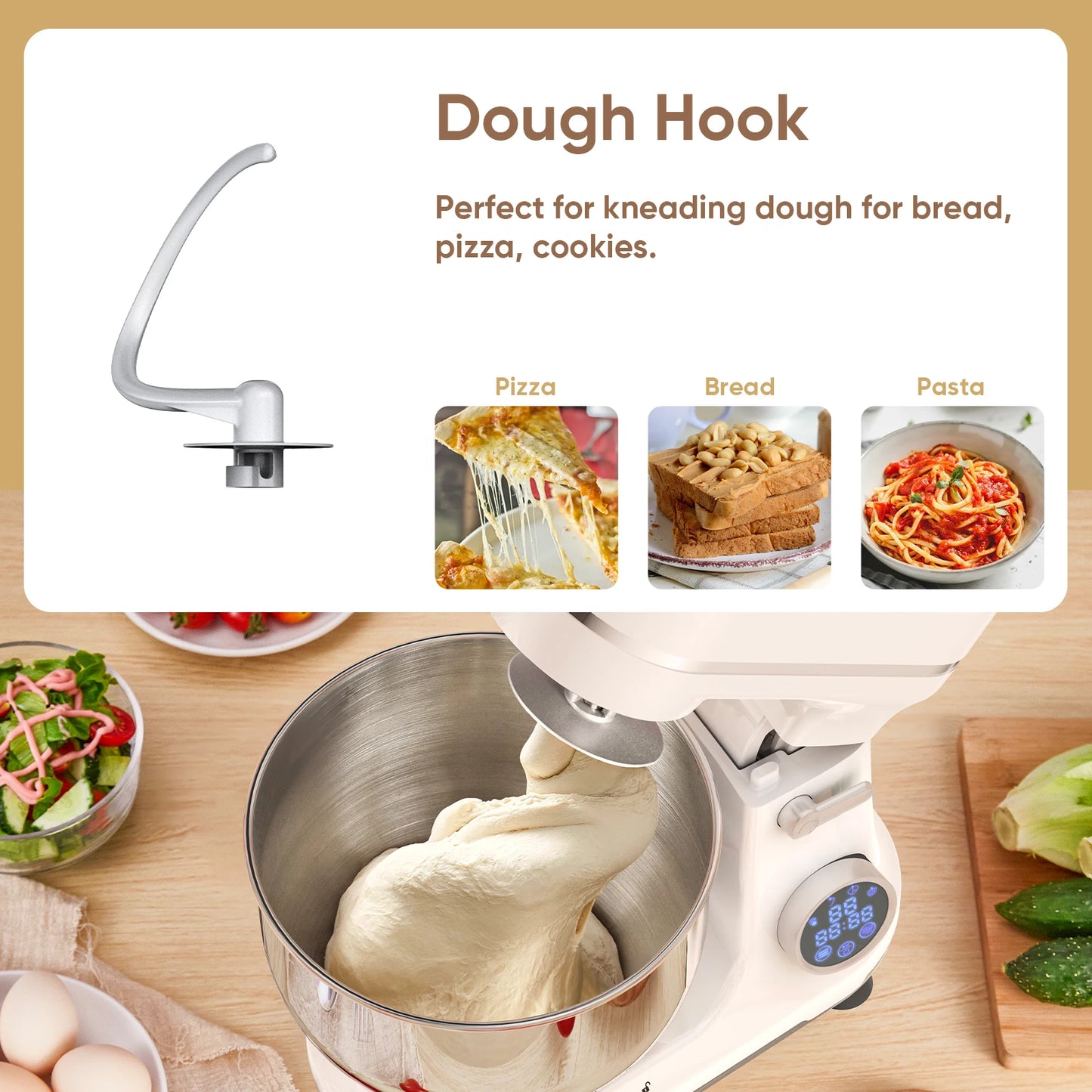 Biolomix Kitchen Stand Mixer OLED Screen With Accessories