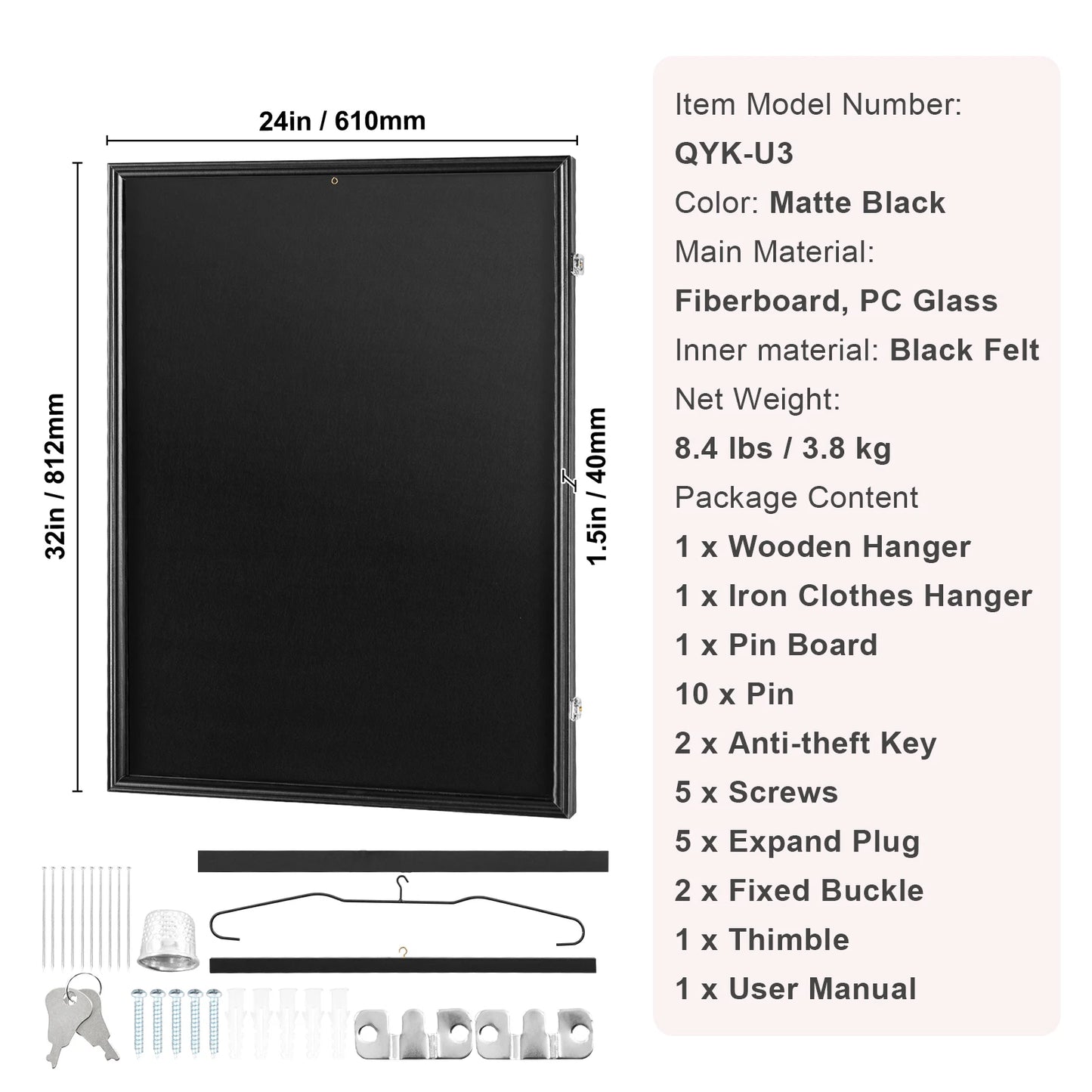 SucceBuy Jersey Display Case With Lockable Shadow Box