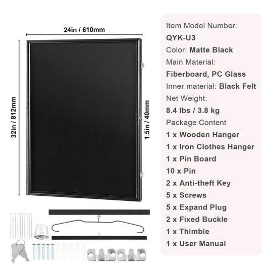 SucceBuy Jersey Display Case With Lockable Shadow Box