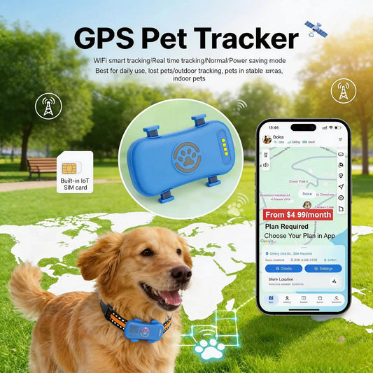 WANWAYTECH GPS Pet Tracker 4G Real Time Tracking