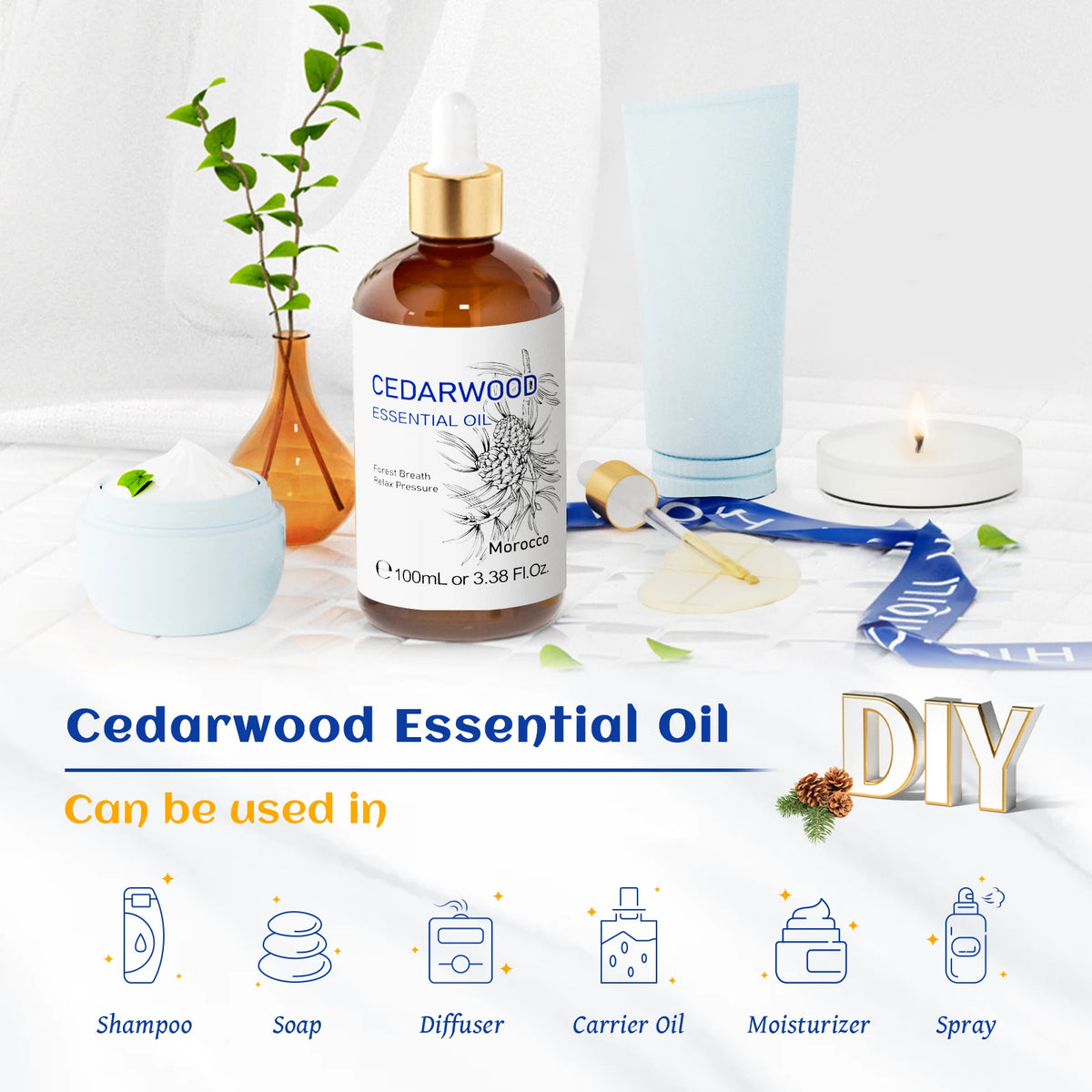 HIQILI Pure Cedarwood Essential Oil