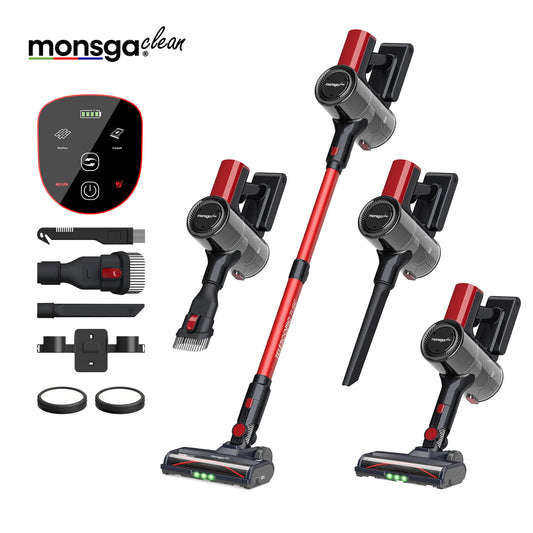 MONSGA Cordless Vacuum Cleaner 55KPA 450W Anti-Tangle Brush