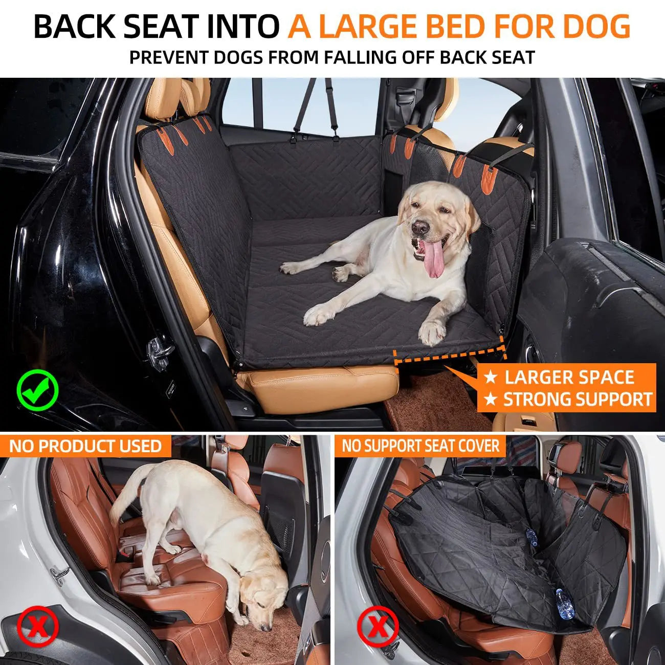 Waterproof Dog Car Seat Cover Hammock Nonslip Back Seat