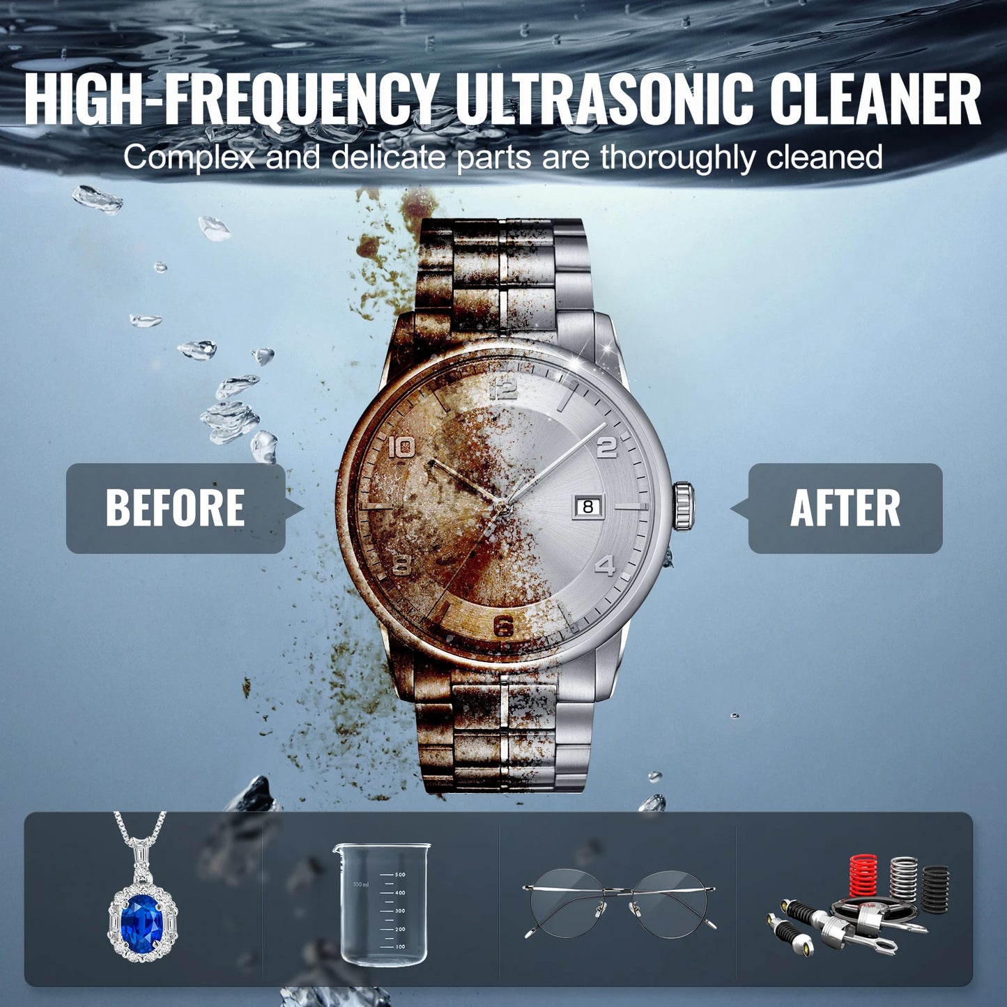 SucceBuy Ultrasonic Cleaner With Heater Timer For Lab Tools