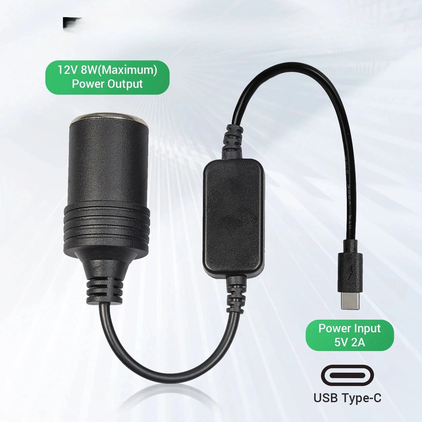 USB To 12V Cigarette Lighter Socket Adapter