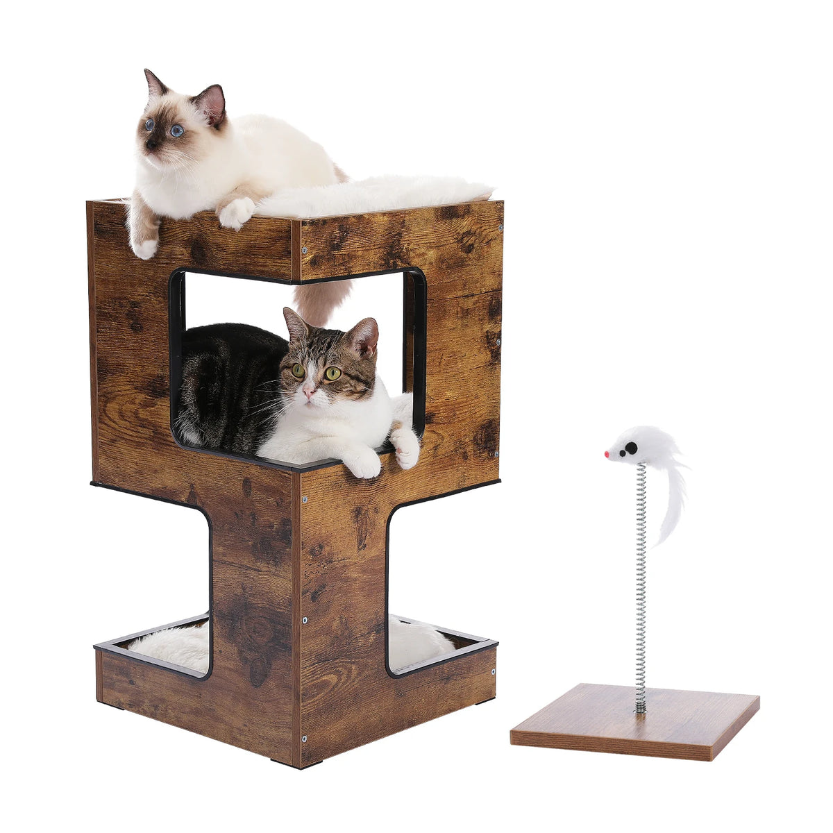 Pawz Road Wooden Cat Condo With Scratching Pad