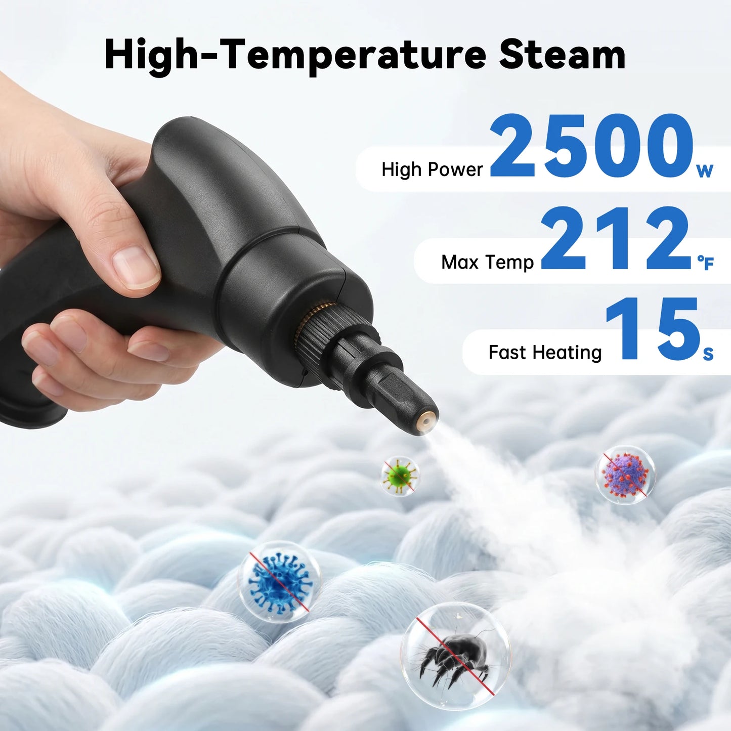 2500W High Power Steam Cleaner Handheld With Accessories