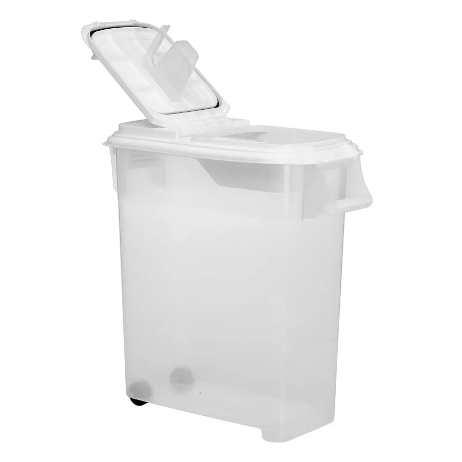 Roll Away Pet Food Storage With Wheels And Scoop