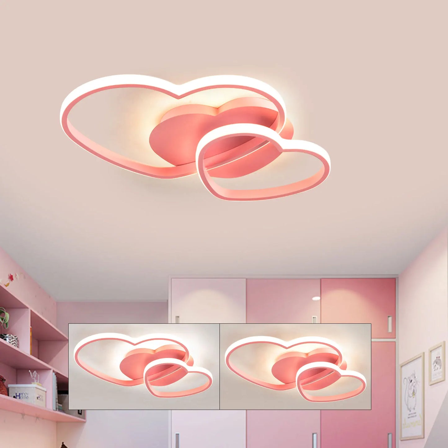 Heart Shape LED Ceiling Light 42W Dimmable with Remote