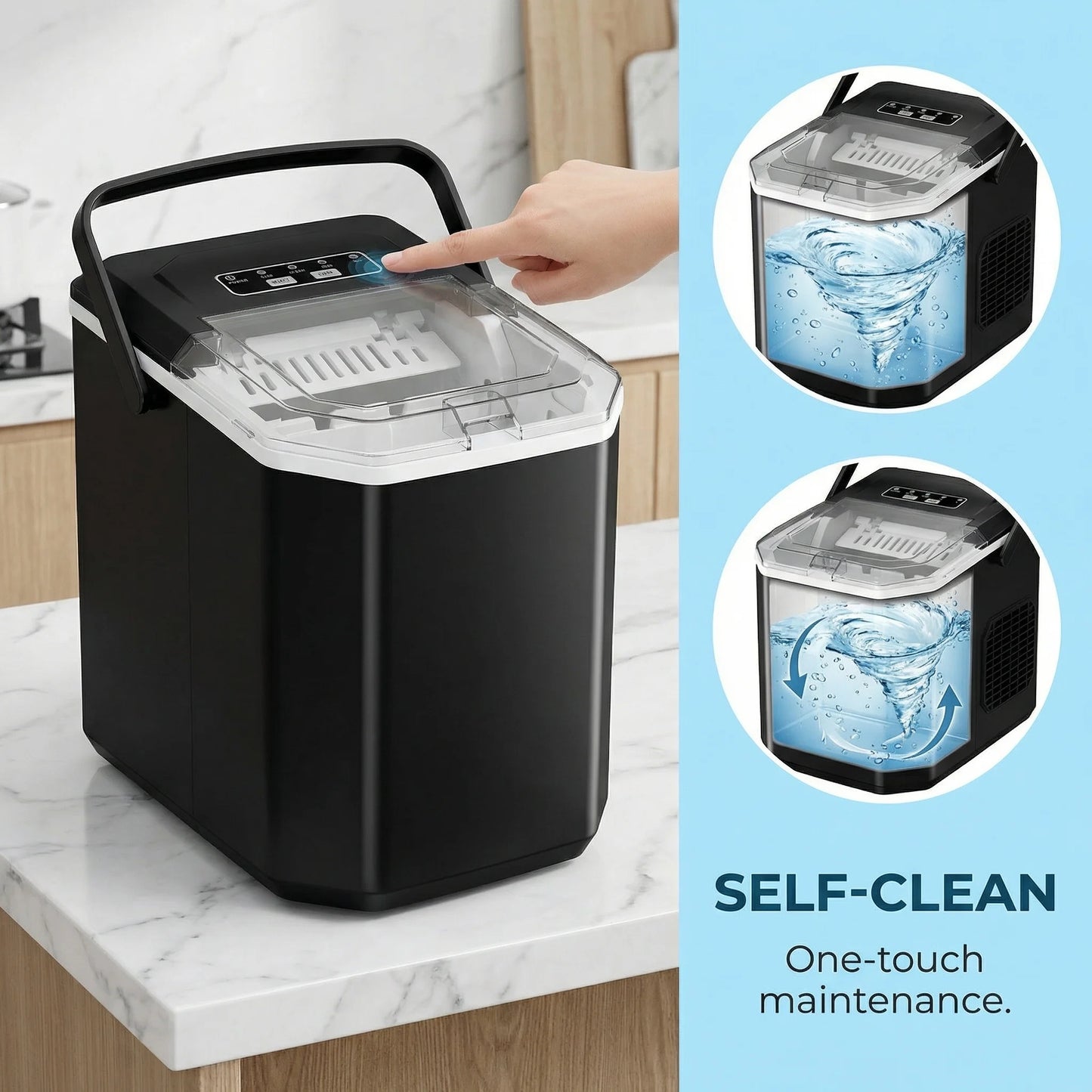 Philergo Countertop Ice Maker Self Cleaning Machine