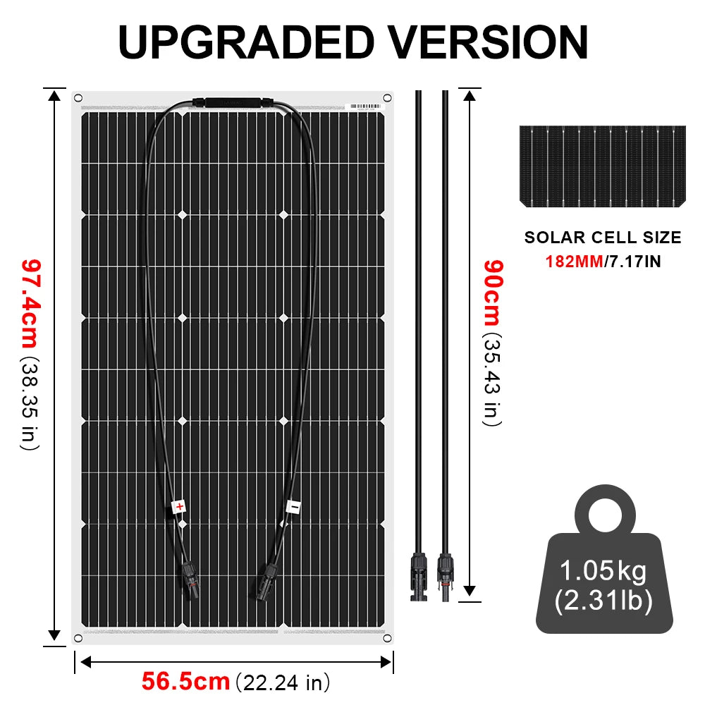 Dokio 18V Flexible Monocrystalline Solar Panel 100W
