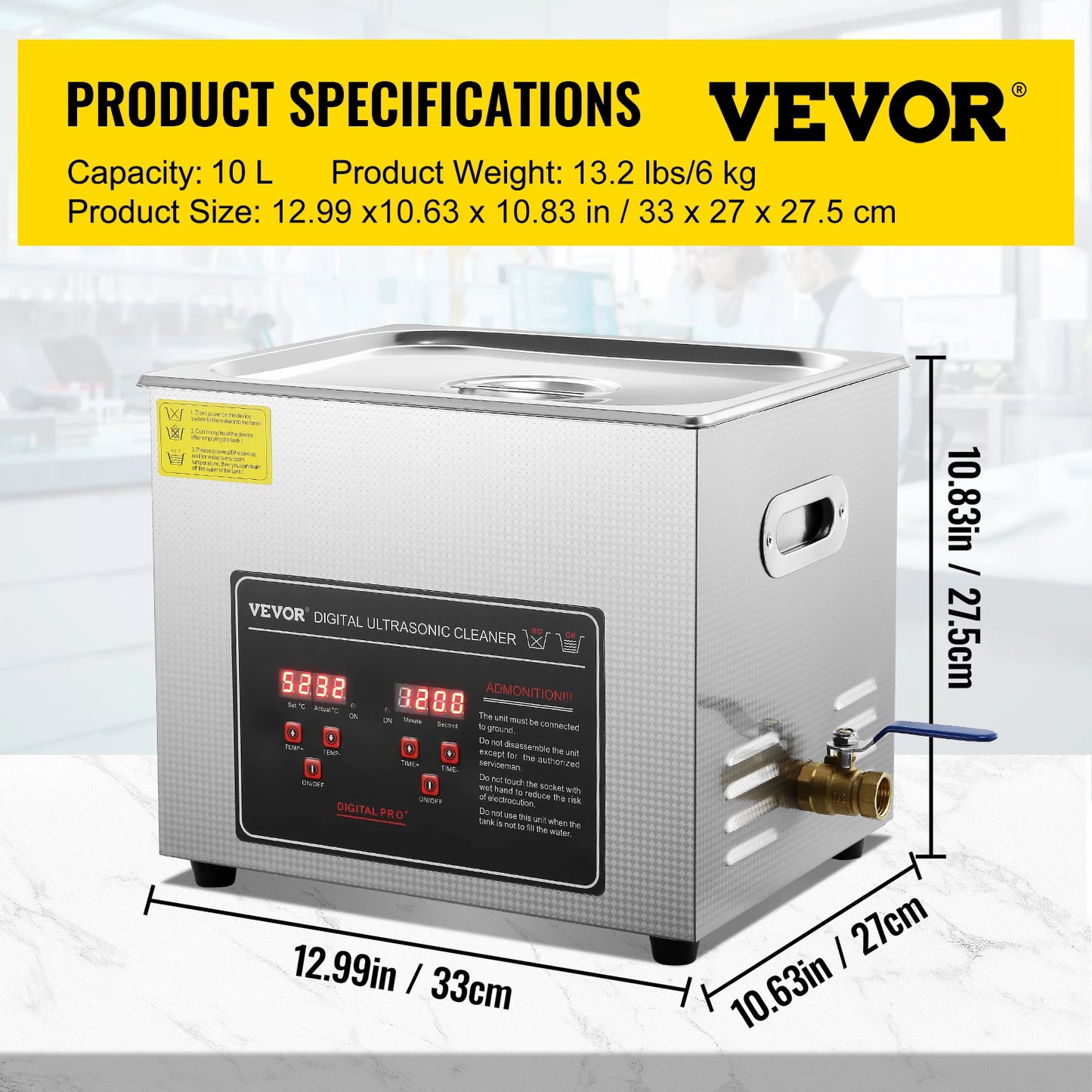 SucceBuy Ultrasonic Cleaner Stainless Steel
