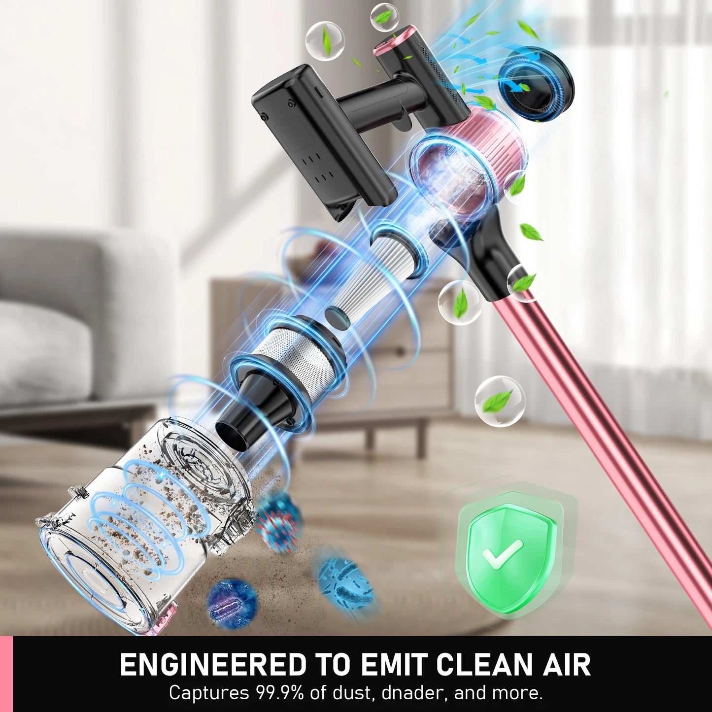 SUXIANGVAC Cordless Vacuum Cleaner 55KPa 8 In 1 Suction