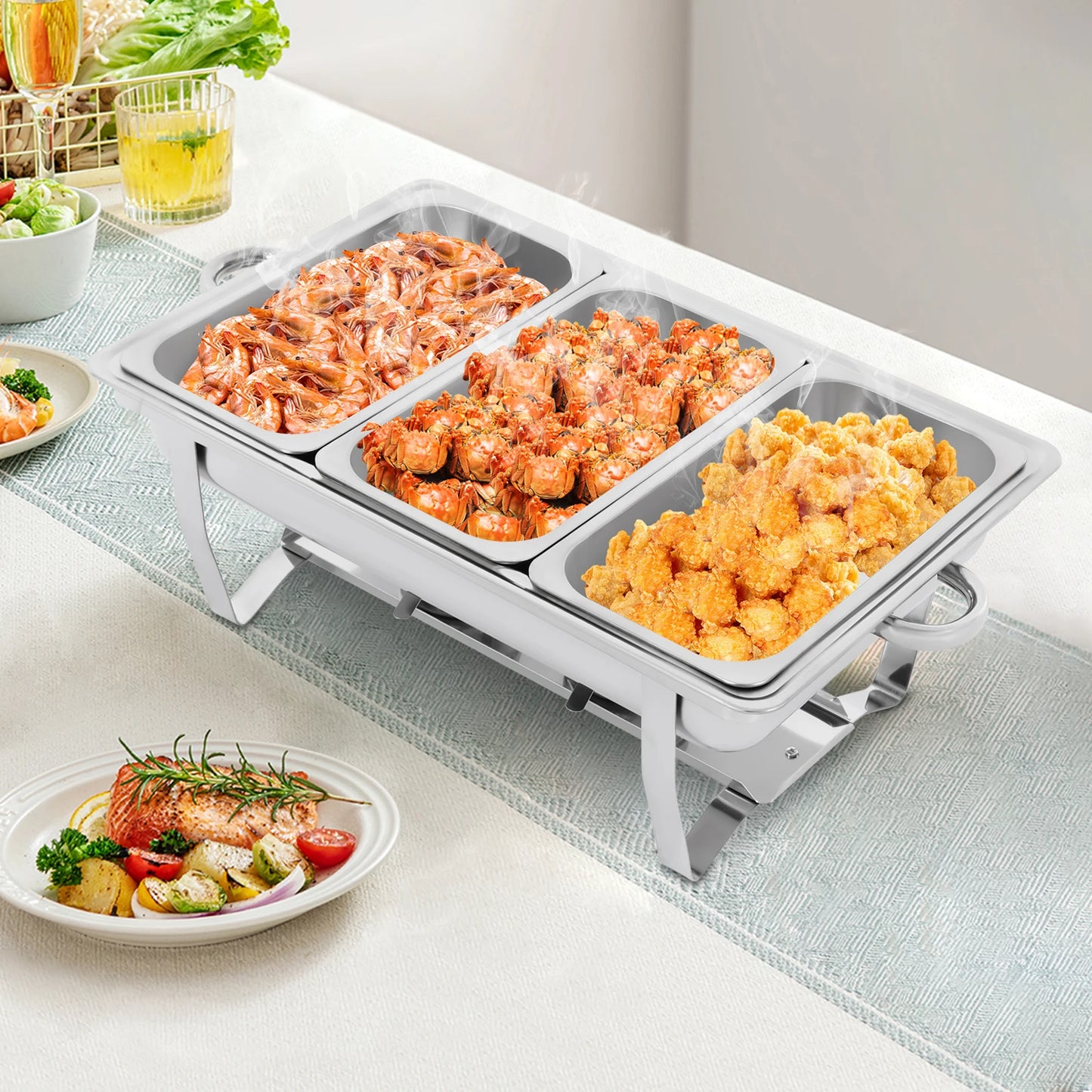 Stainless Steel Chafing Dish Buffet Set Rectangular Warmer