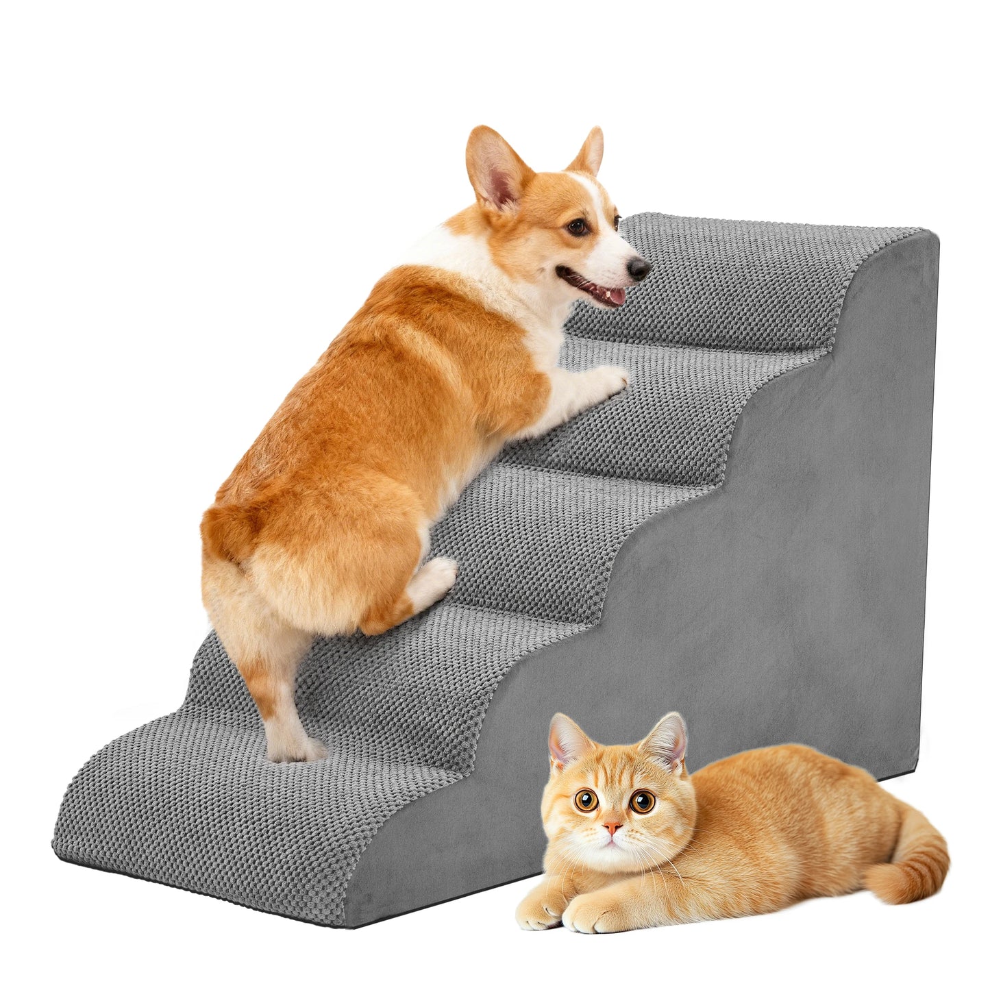 Curved Foam Dog Stairs For Small Dogs Non Slip Ramp