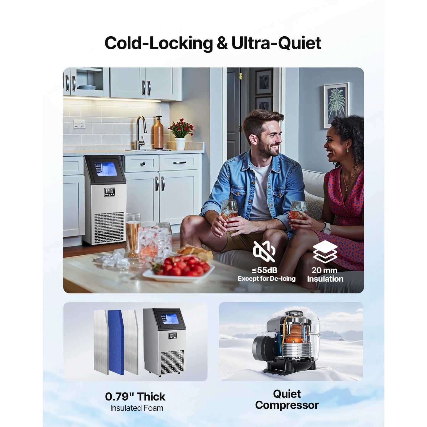 VEVOR Commercial Ice Maker Machine Freestanding