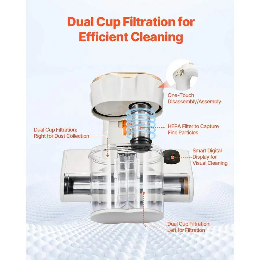 XMSJ Mattress Vacuum Cleaner 550W With 18KPa Suction HEPA