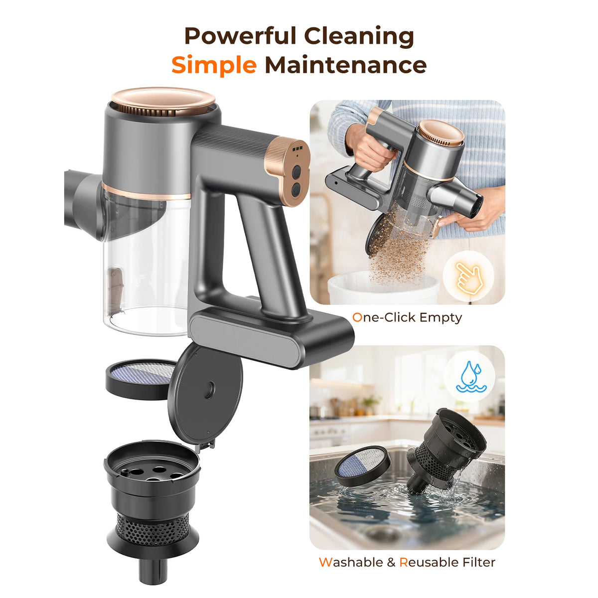 Yisora N8 Cordless Stick Vacuum Cleaner For Pet Hair