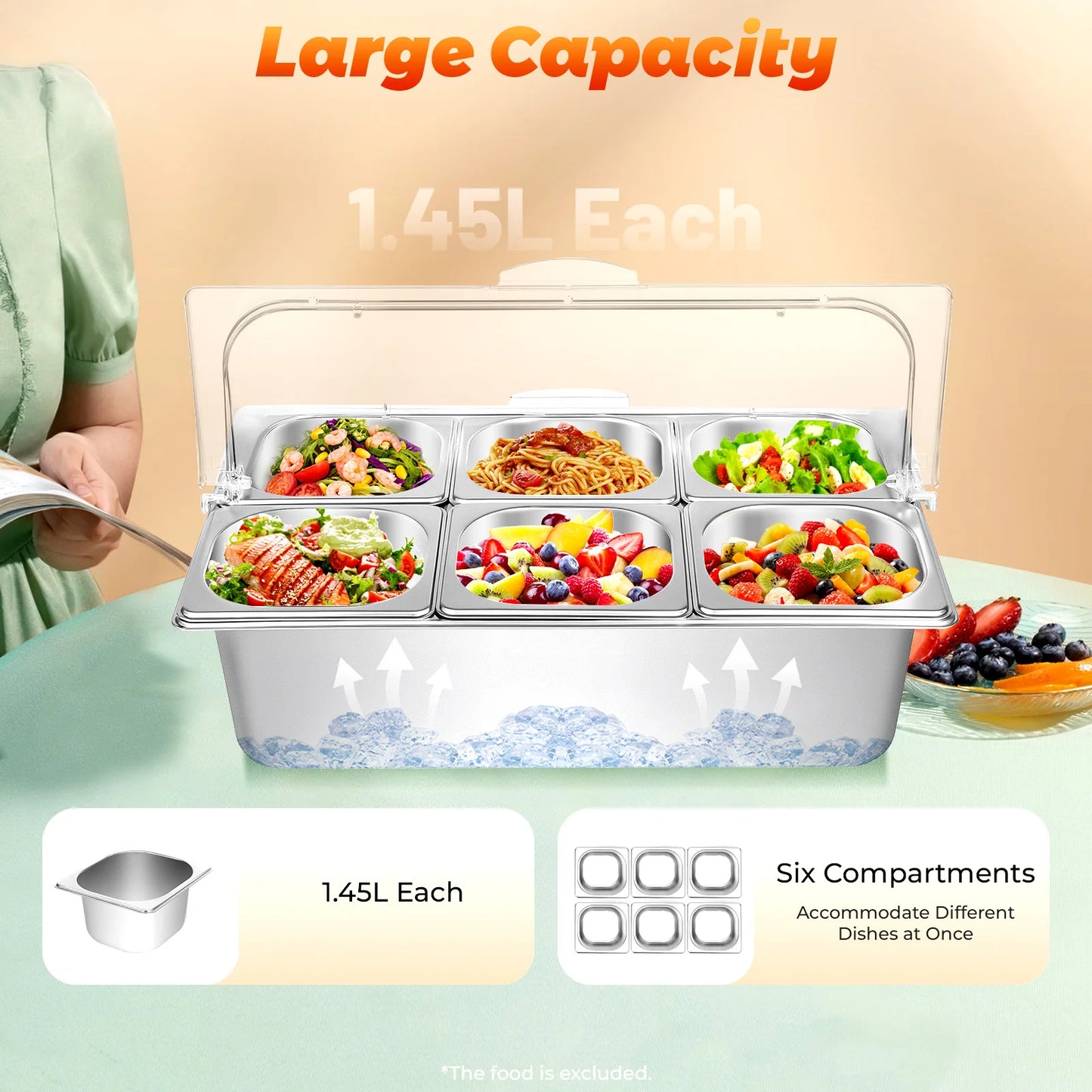 Bymaocar Six Pan Countertop Condiment Dispenser