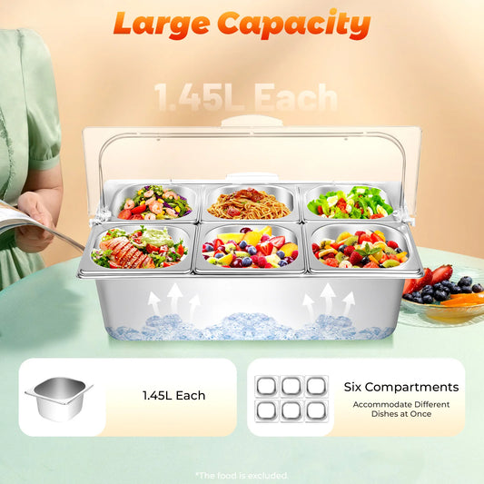 Bymaocar Six Pan Countertop Condiment Dispenser