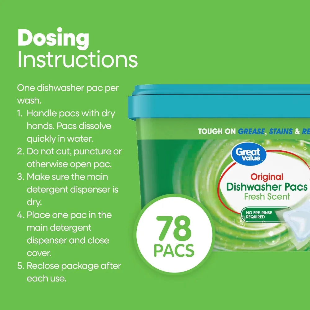 Original Fresh Lemon Scent Dishwasher Pacs
