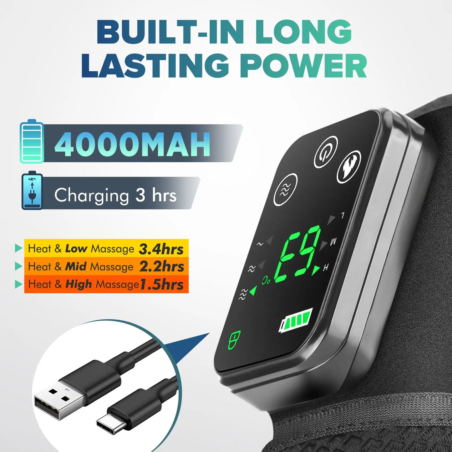Intelligent Electric Knee Massager With Heat And Vibration