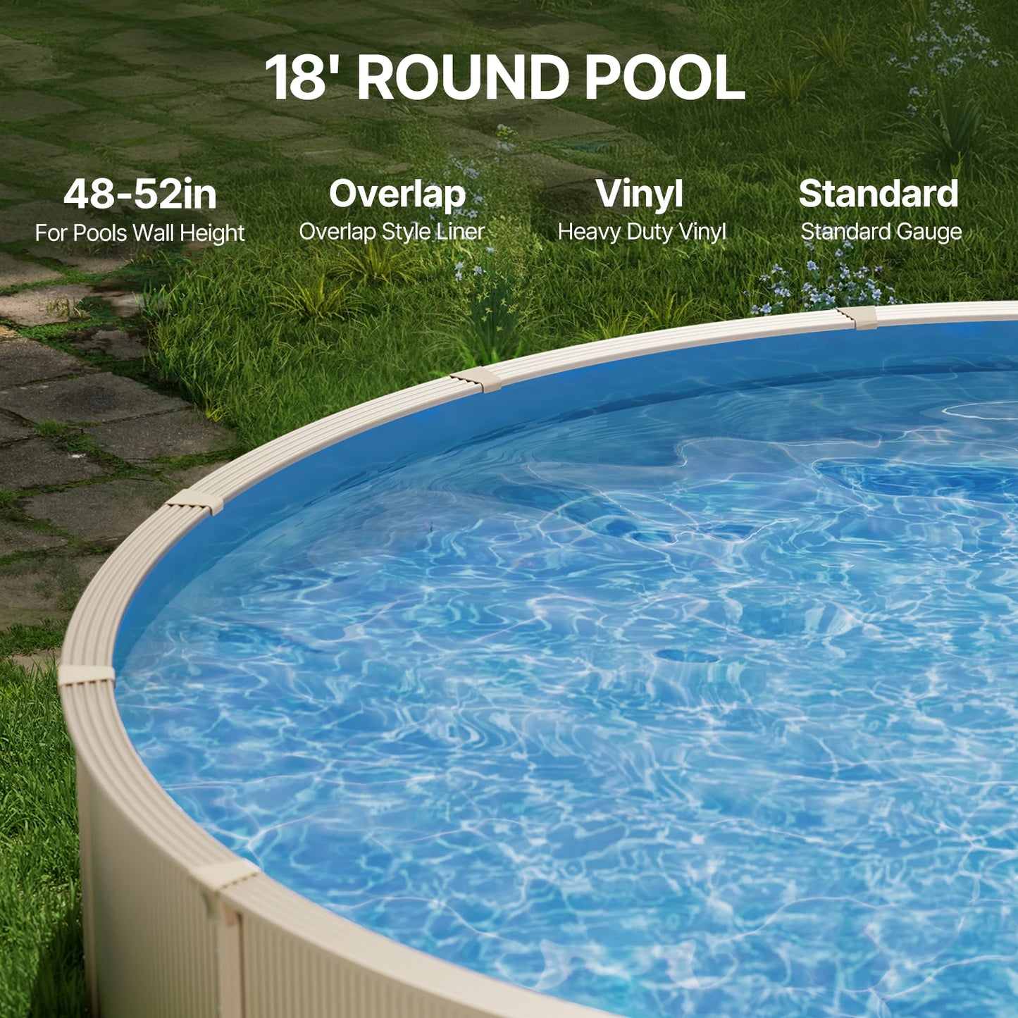 SucceBuy Round Pool Liner Standard Gauge Vinyl Replacement