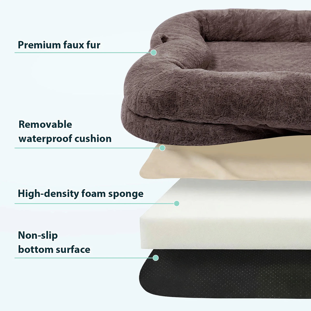 Topinncn Portable Washable Dog Bed With Pocket