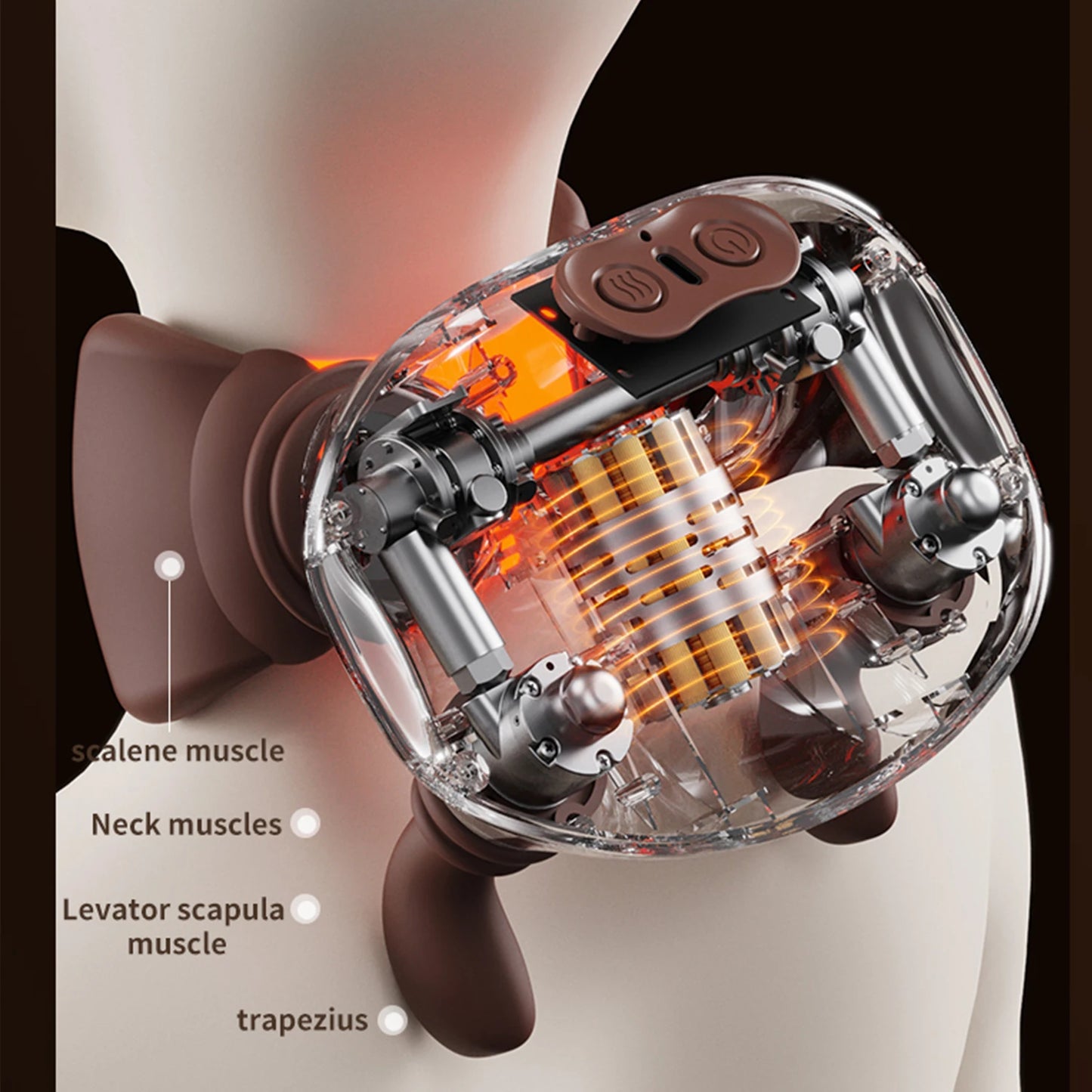 Wireless Heated Neck And Shoulder Massager 4D Kneading