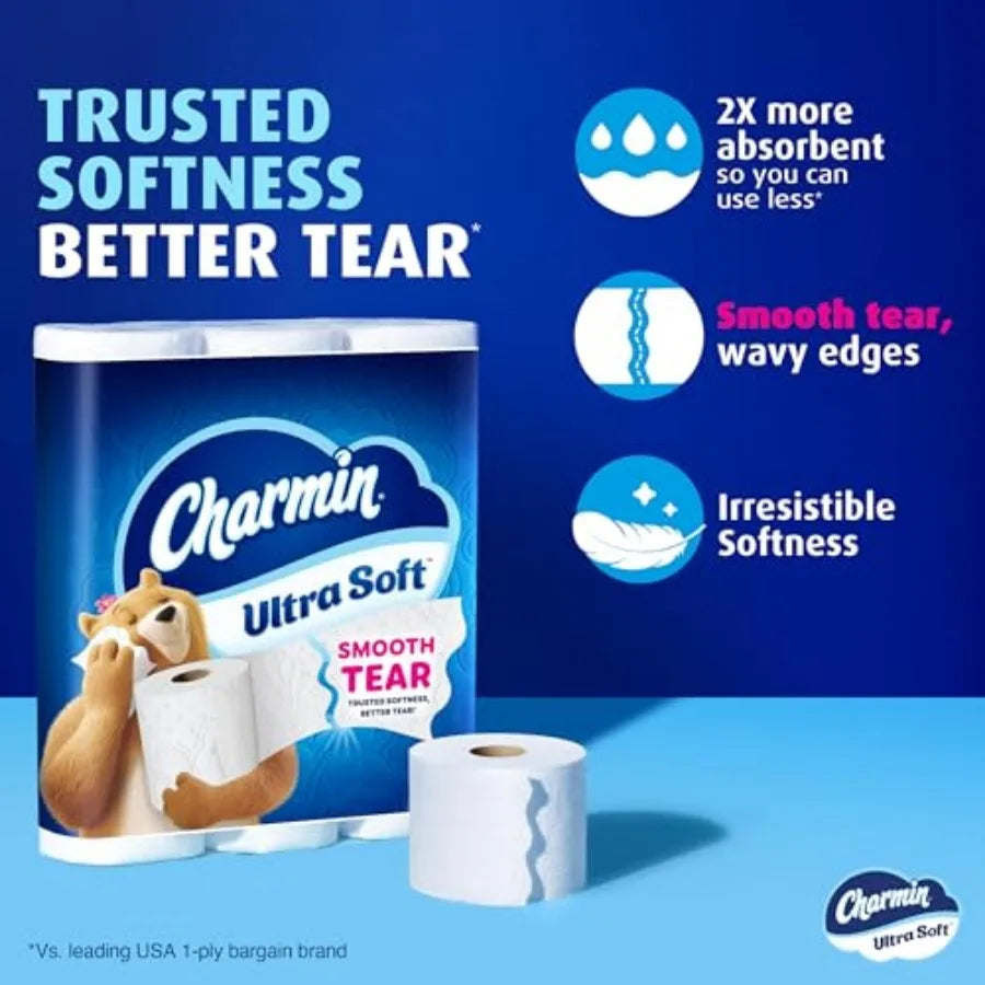 Ultra Soft Toilet Paper 12 Mega Rolls 24 Regular 2 Ply